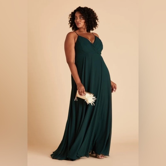 BIRDY GREY Kaia Chiffon Dress In Emerald - Picture 2 of 7